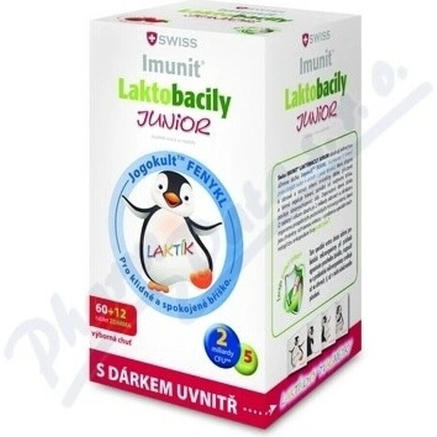 SWISS Lactobacilli JUNIOR Immunit + vitamina D3 60+12 tbl.+ regalo 1×72 tbl, vitamine