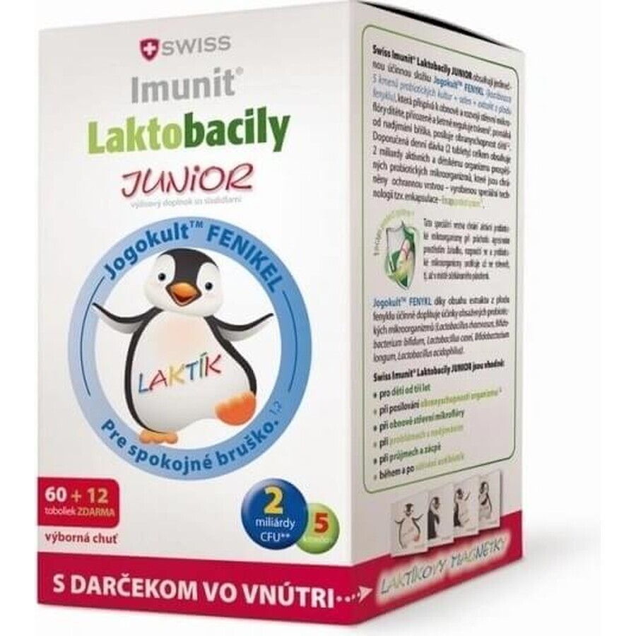 SWISS Lactobacilli JUNIOR Immunit + vitamina D3 60+12 tbl.+ regalo 1×72 tbl, vitamine