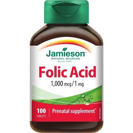 JAMIESON FOLIC ACID 1000 µg 1×100 tbl, folic acid