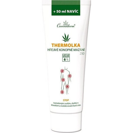 Cannaderm Thermolka - lubrificante riscaldante alla canapa 1×250 ml, gel da massaggio