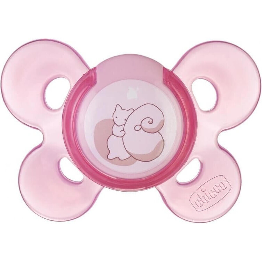 CHICCO Physio Comfort silicon fată suzetă 1×1 buc, puncte, 6-16 m