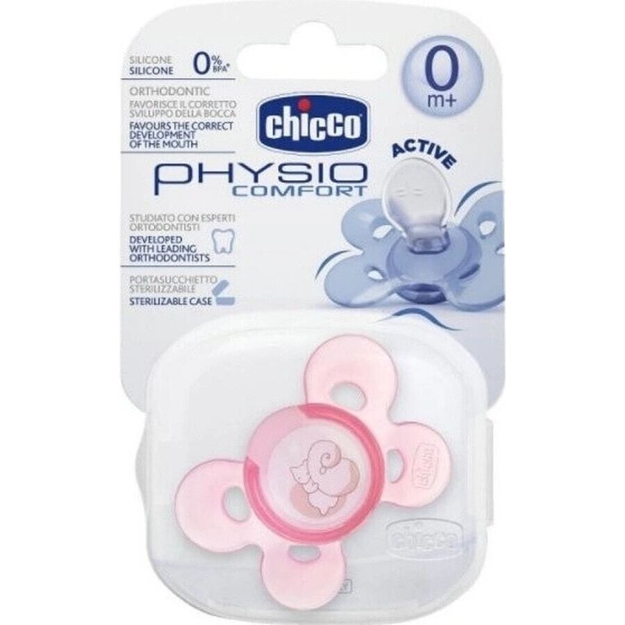 CHICCO Physio Comfort silicon fată suzetă 1×1 buc, puncte, 6-16 m