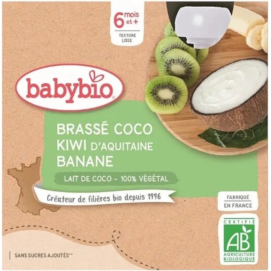 BABYBIO Dessert with coconut milk - apple and pear (4x 85 g) 4×85 g