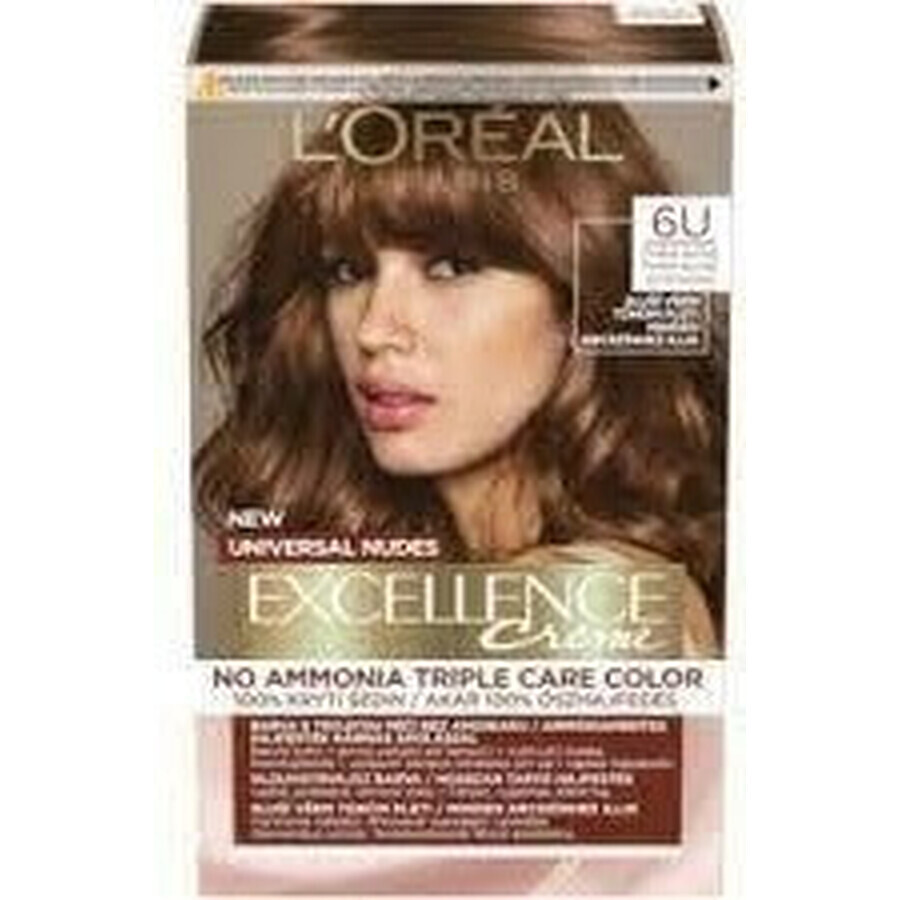 L'Oréal Paris Excellence Creme Universal Creme Universal Nudes colore permanente per capelli 6U Biondo Scuro 1×1 pz, colore per capelli