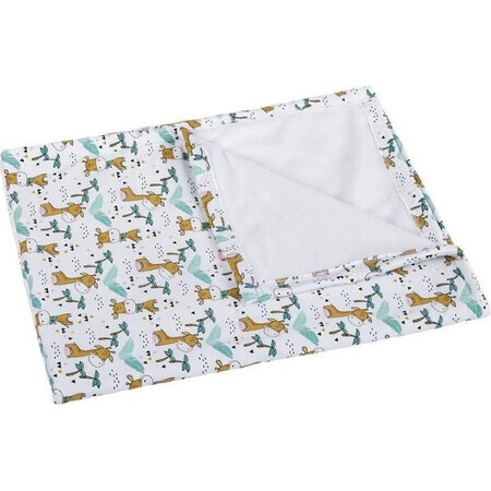 Manta infantil BÁRA 5284/421 75x100 blanco/giraffes 1×1 ud, manta bebé