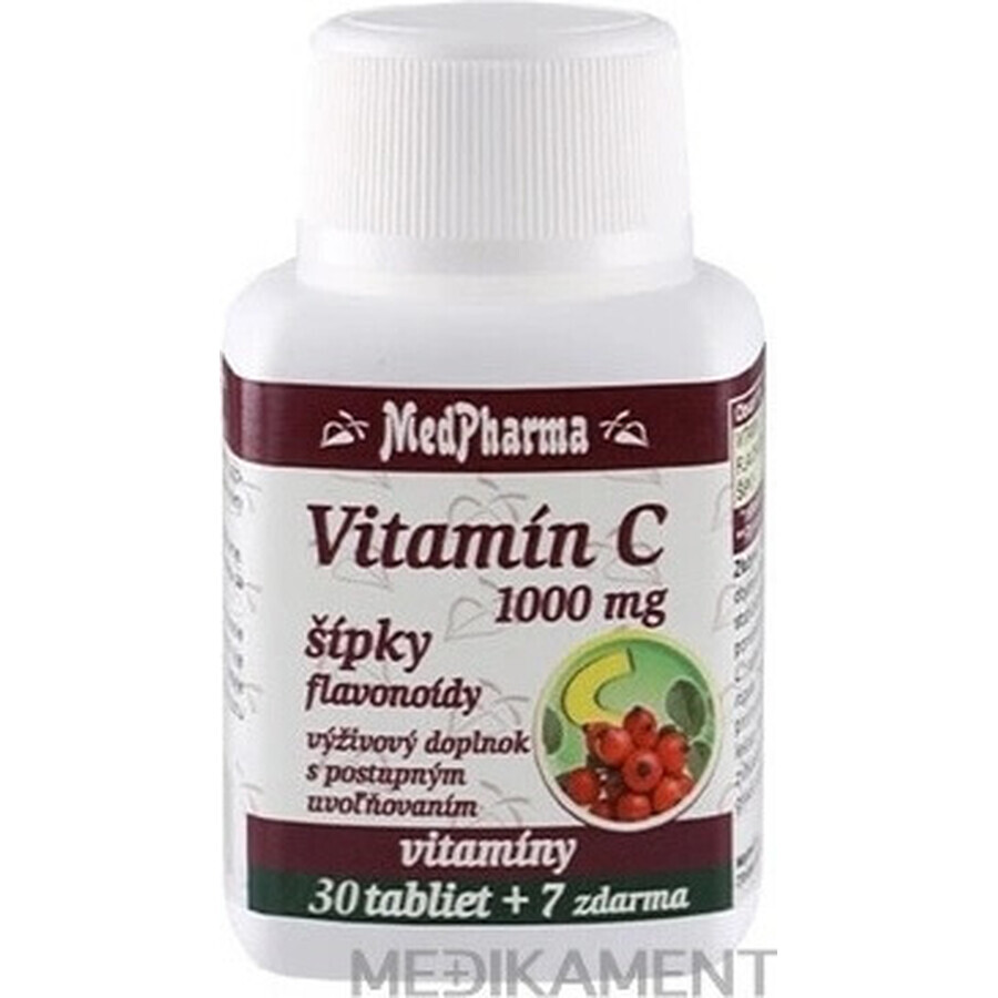 MedPharma VITAMINA C 1000 mg con rosa canina 1×37 tbl, rilascio graduale