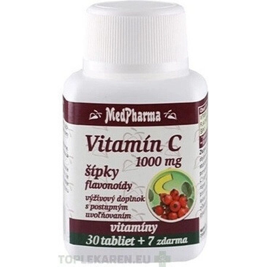 MedPharma VITAMINA C 1000 mg con rosa canina 1×37 tbl, rilascio graduale