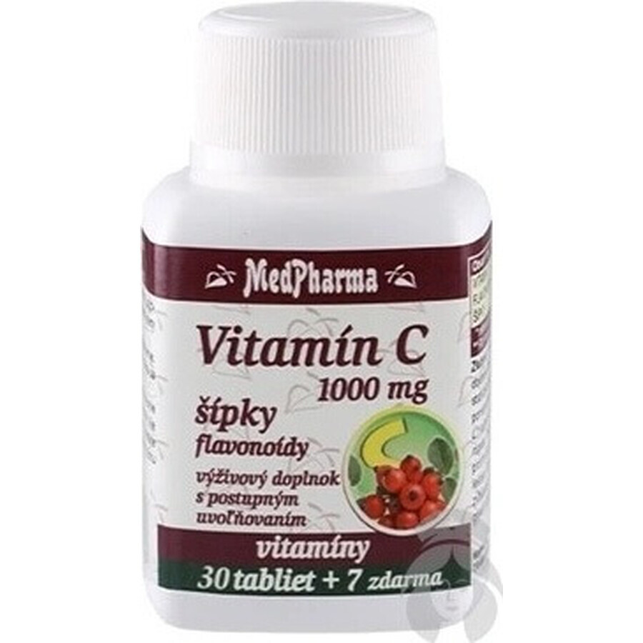 MedPharma VITAMINA C 1000 mg con rosa canina 1×37 tbl, rilascio graduale