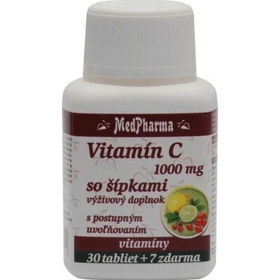 MedPharma VITAMINA C 1000 mg con rosa canina 1×37 tbl, rilascio graduale