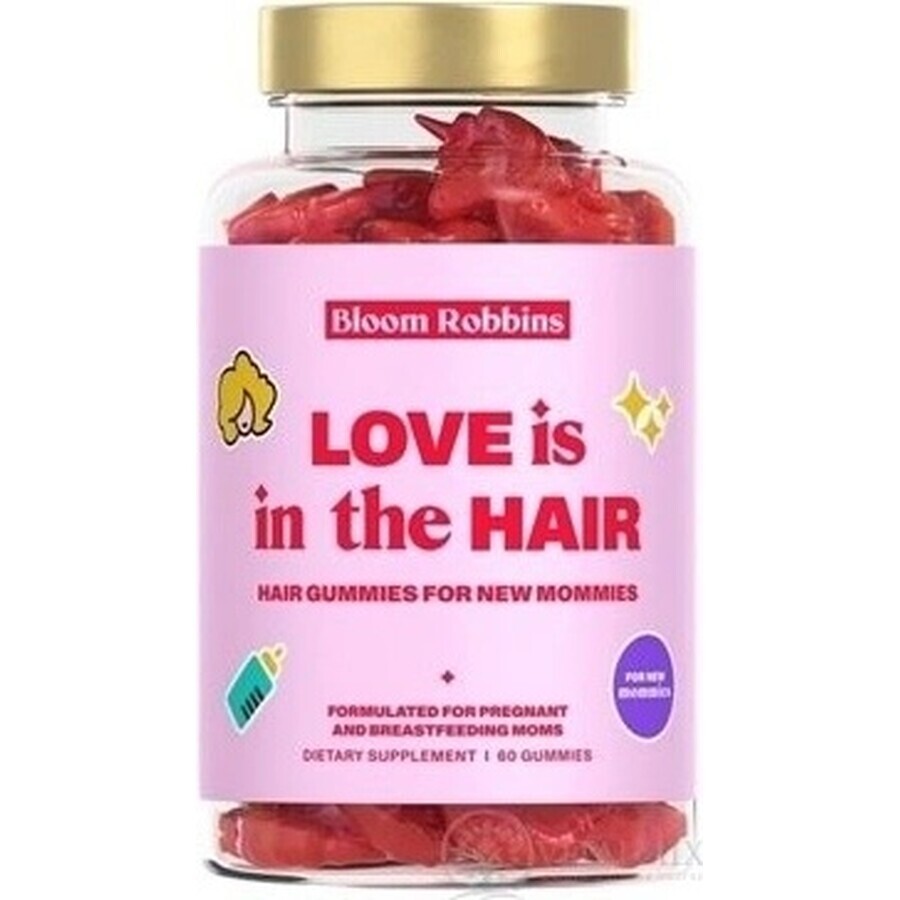 LOVE is in the HAIR - Gomma per capelli per neomamme 1×60 pezzi, integratore alimentare per mamme