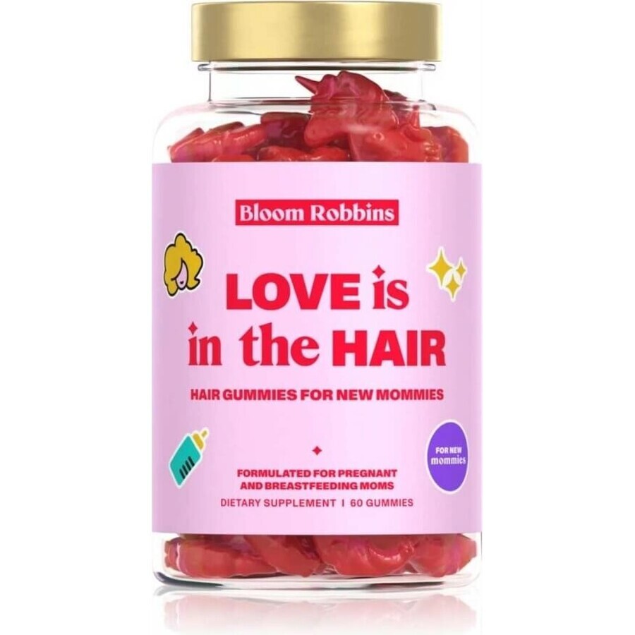 LOVE is in the HAIR - Gomma per capelli per neomamme 1×60 pezzi, integratore alimentare per mamme