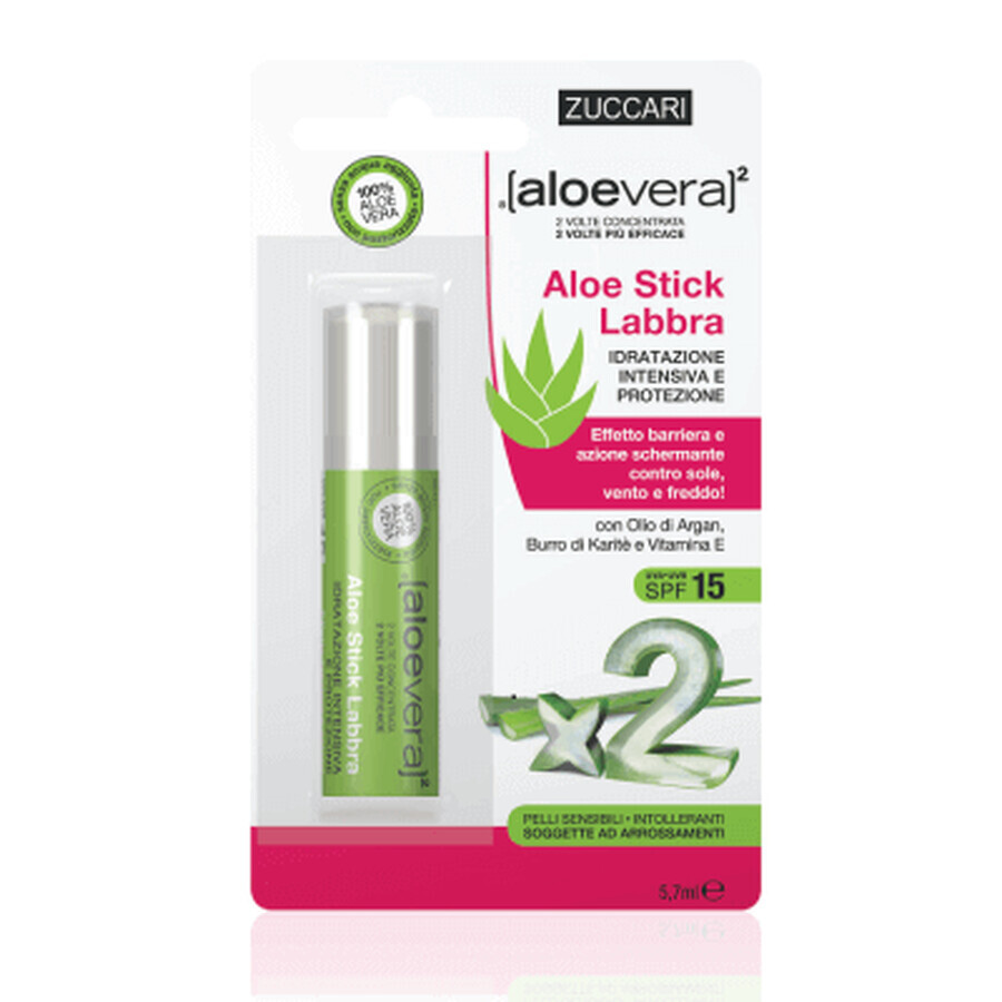 Zuccari Aloevera2 Aloe Stick Labbra Spf 15 Idratazione Intensiva 5,7 ml