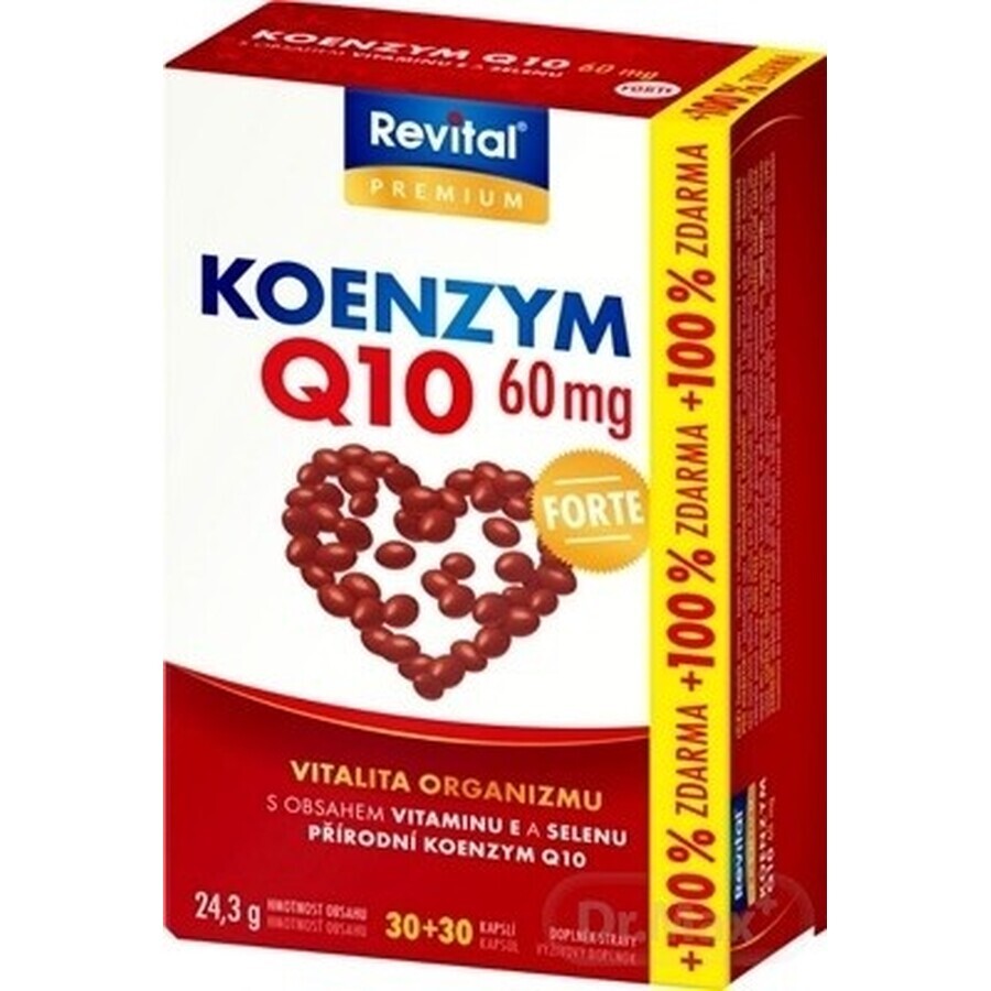 KOENZYM Q10 60 mg FORTE 1×60 cps, con vitamina E e selenio