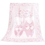 Children's blanket NELA 1023/010 100x140cm pink owl 1×1 pc, baby blanket