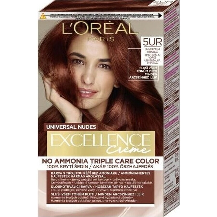 L'Oréal Paris Excellence Nudes Cobre 5UR Rojo Universal 1×1 ud, coloración permanente