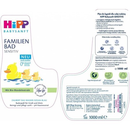 HiPP Babysanft Bath foam for the whole family 1×100 ml, bath foam