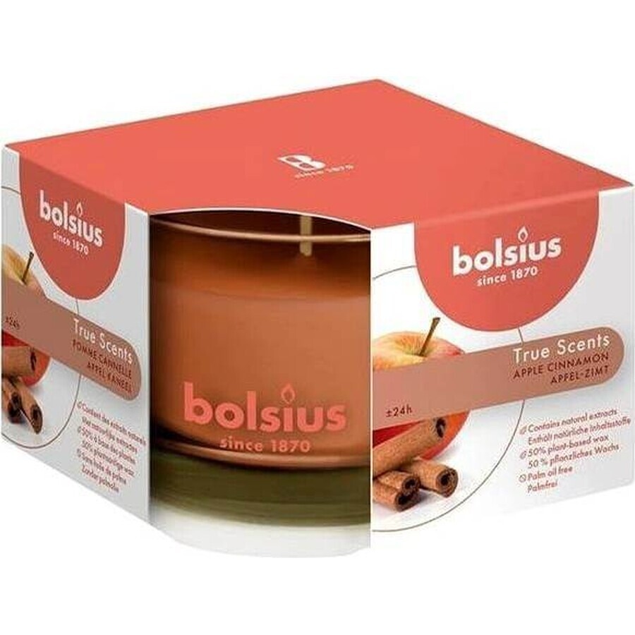 Bolsius Aromatic 2.0 Glass Apple Cinammon, scented candle 1×1 pc, size 80 x 50 mm