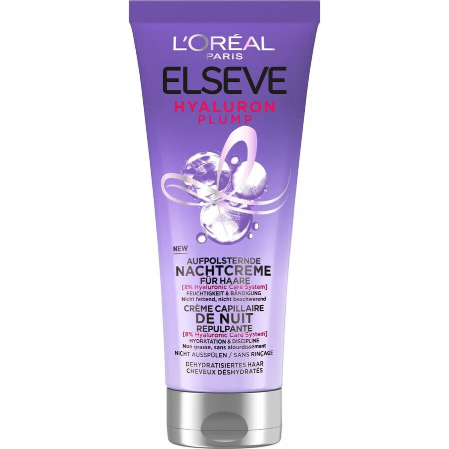 L'Oréal Paris Elseve Hyaluron Plump Crema Reafirmante de Noche 1×200 ml, crema de noche