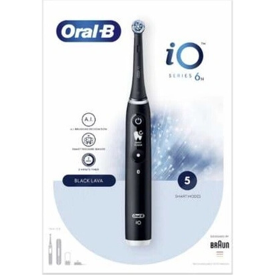 Oral B Oral B iO Series 6 Zwart 1×1 elektrische tandenborstel, elektrische tandenborstel