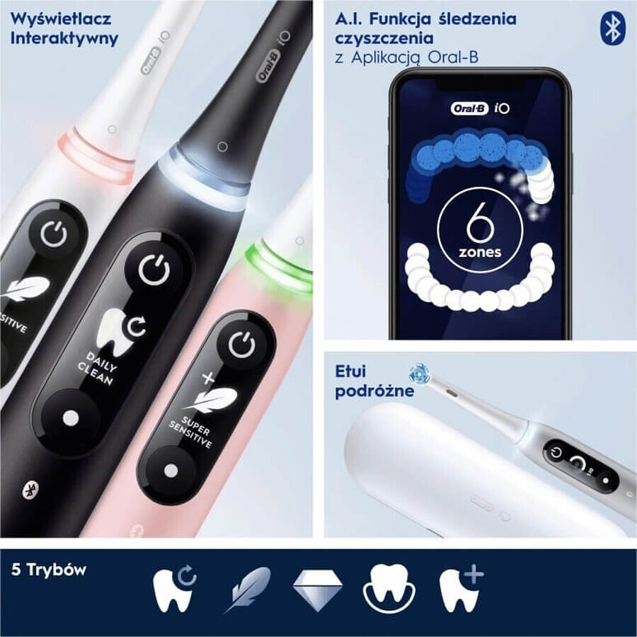 Oral B Oral B iO Series 6 Zwart 1×1 elektrische tandenborstel, elektrische tandenborstel