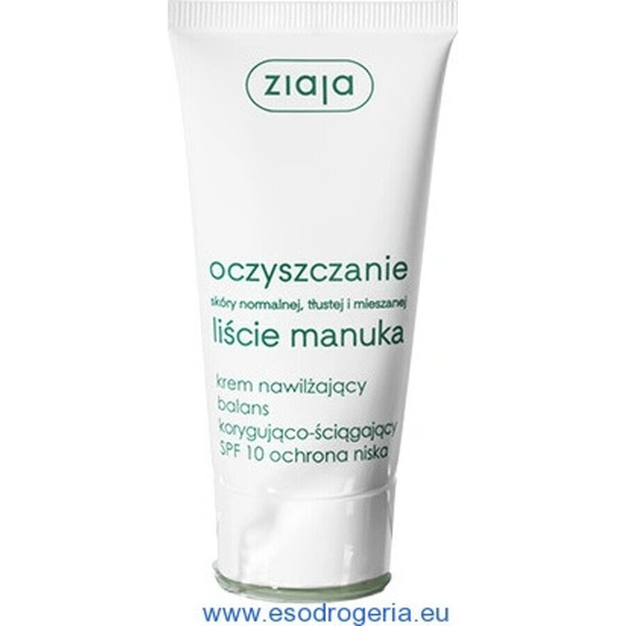 Ziaja Manuka - crema giorno normalizzante per pelli grasse e miste 12+ 1×50 ml, crema giorno