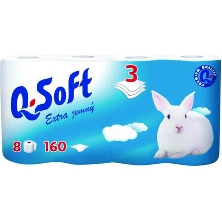 Q SOFT Bianco 3 veli carta igienica bianca 1×8 pezzi, 160 pezzi