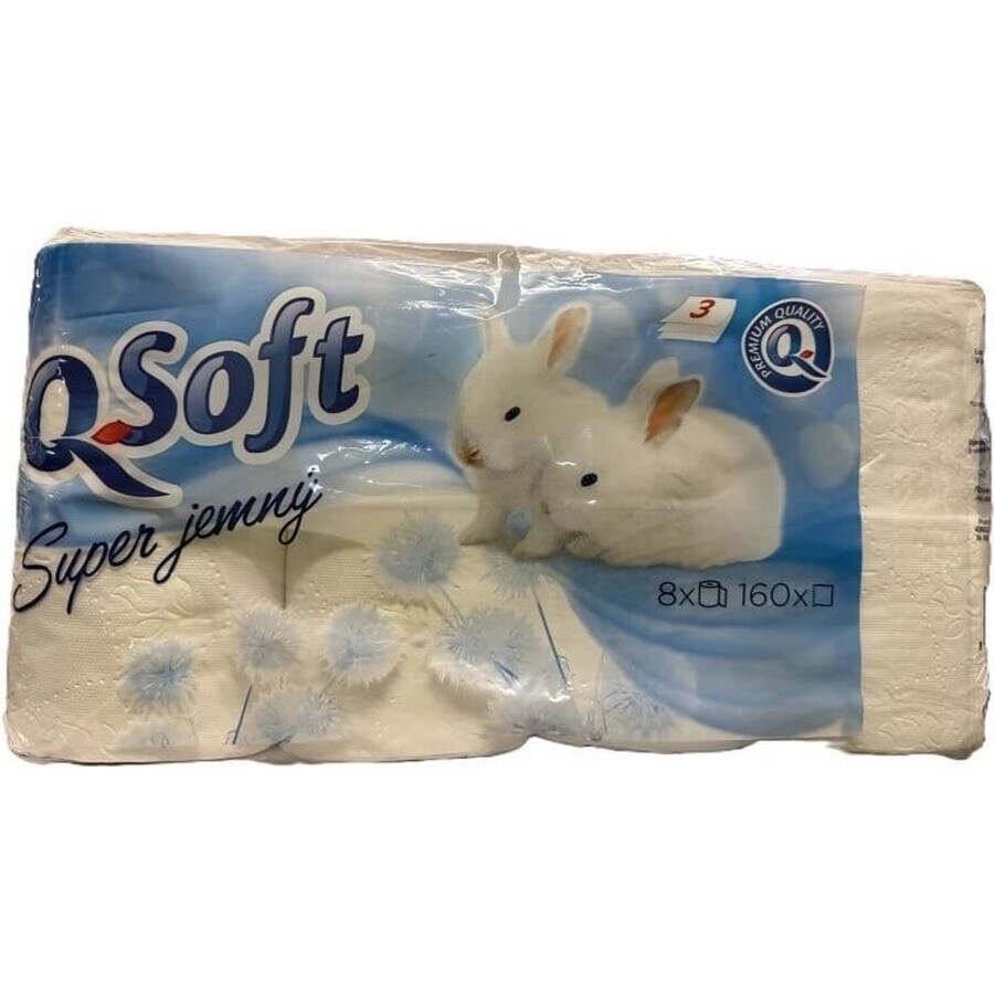 Q SOFT Bianco 3 veli carta igienica bianca 1×8 pezzi, 160 pezzi