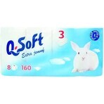 Q SOFT Bianco 3 veli carta igienica bianca 1×8 pezzi, 160 pezzi