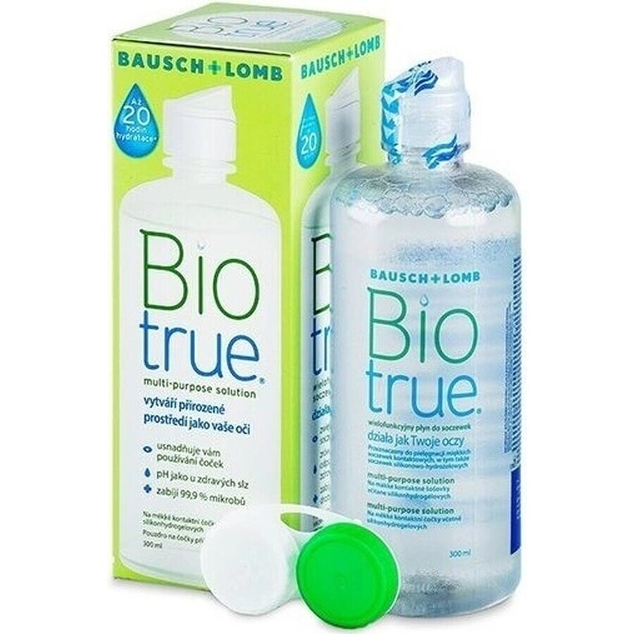 Soluzione multifunzionale Biotrue 1×300 ml, soluzione per lenti