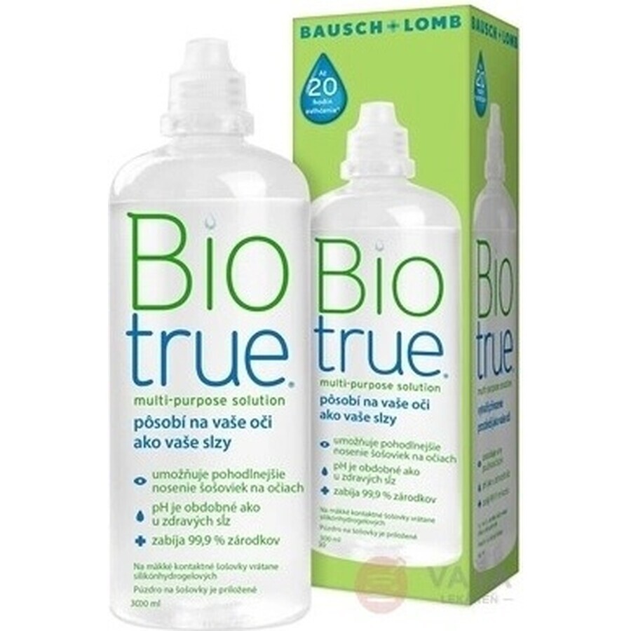 Soluzione multifunzionale Biotrue 1×300 ml, soluzione per lenti