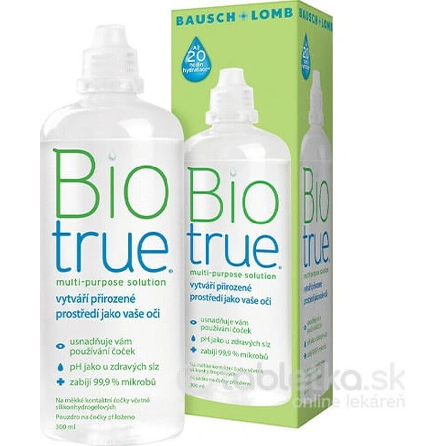 Soluzione multifunzionale Biotrue 1×300 ml, soluzione per lenti