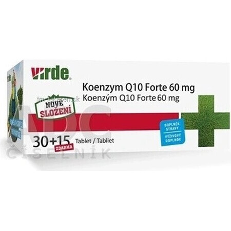 VIRDE KOENZYM Q10 Forte 60 mg 1×45 tbl, Coenzym