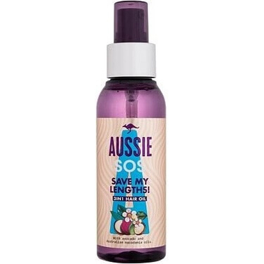 Aussie SOS Save My Lengths! Olio per capelli 3 in 1 1×100ml, olio per capelli 3 in 1