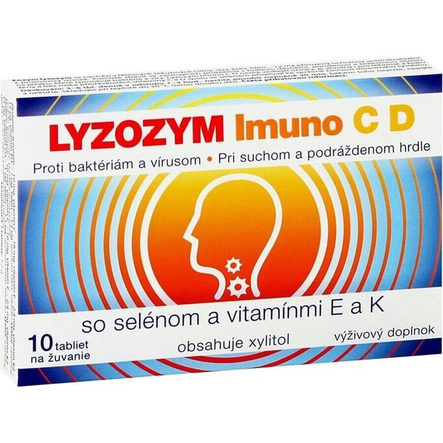 LYZOZYM Imuno C D con selenio y vitaminas E y K 10 tbl. para masticar 1×10 tbl. para masticar