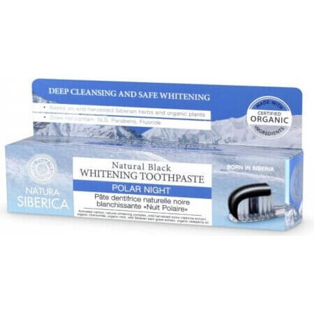 Natura Siberica dentifricio sbiancante nero "Polar Night" 1×100 g, dentifricio