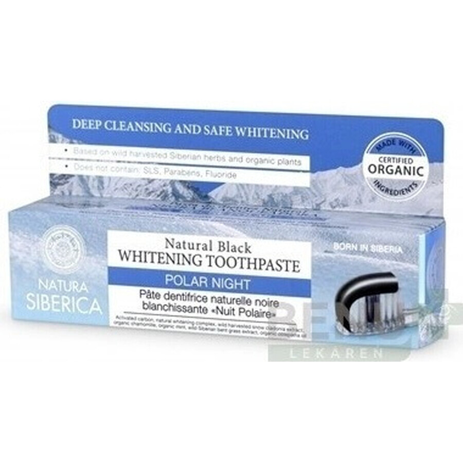 Natura Siberica dentifricio sbiancante nero "Polar Night" 1×100 g, dentifricio