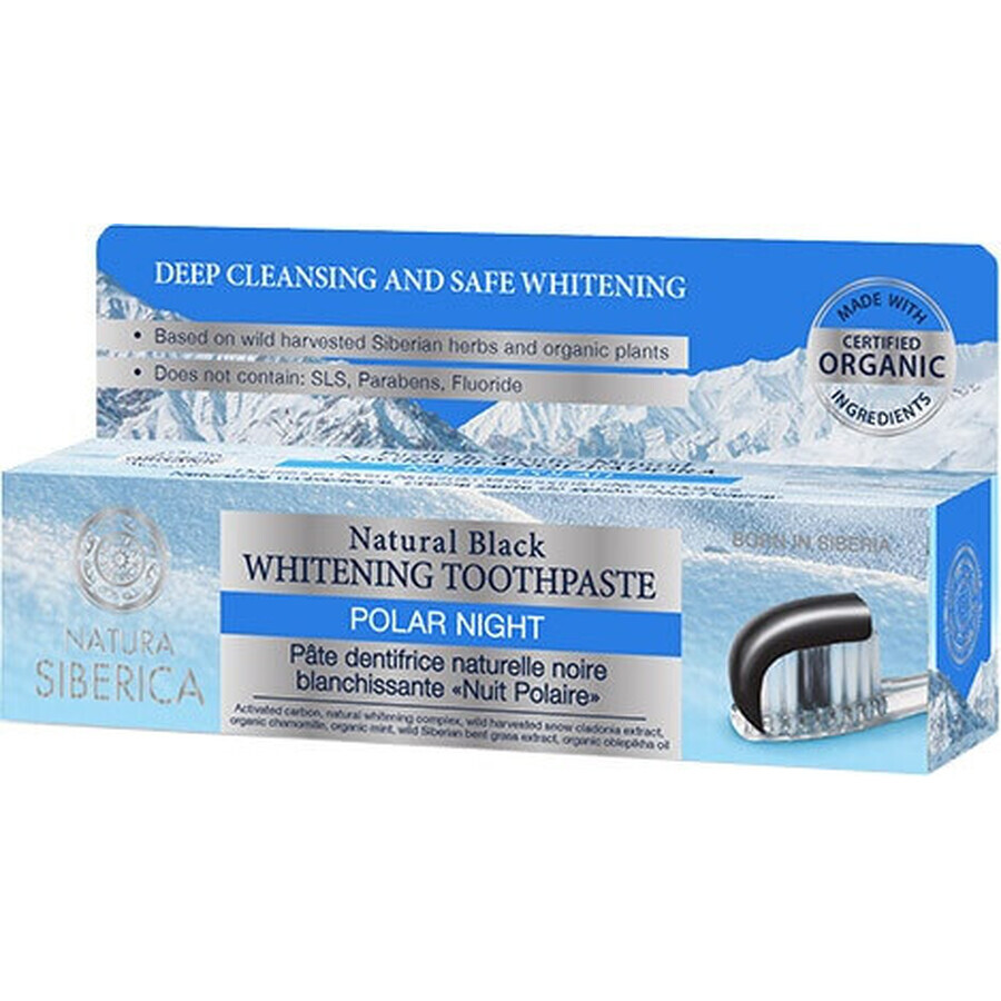 Natura Siberica dentifricio sbiancante nero "Polar Night" 1×100 g, dentifricio