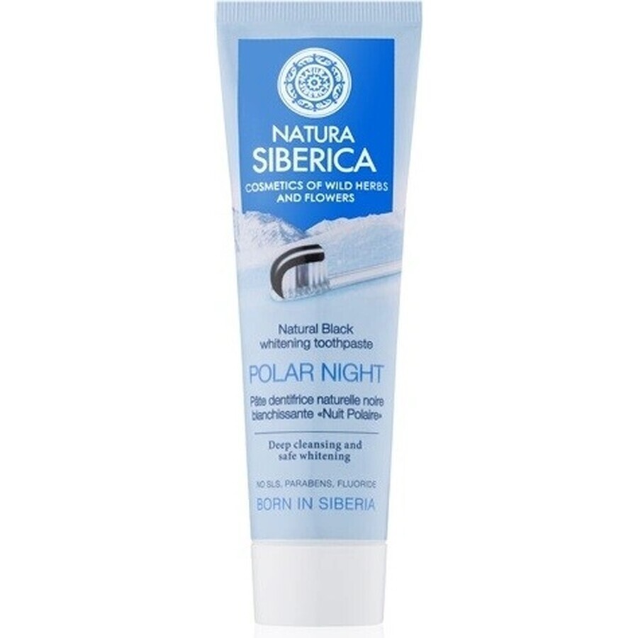 Natura Siberica dentifricio sbiancante nero "Polar Night" 1×100 g, dentifricio