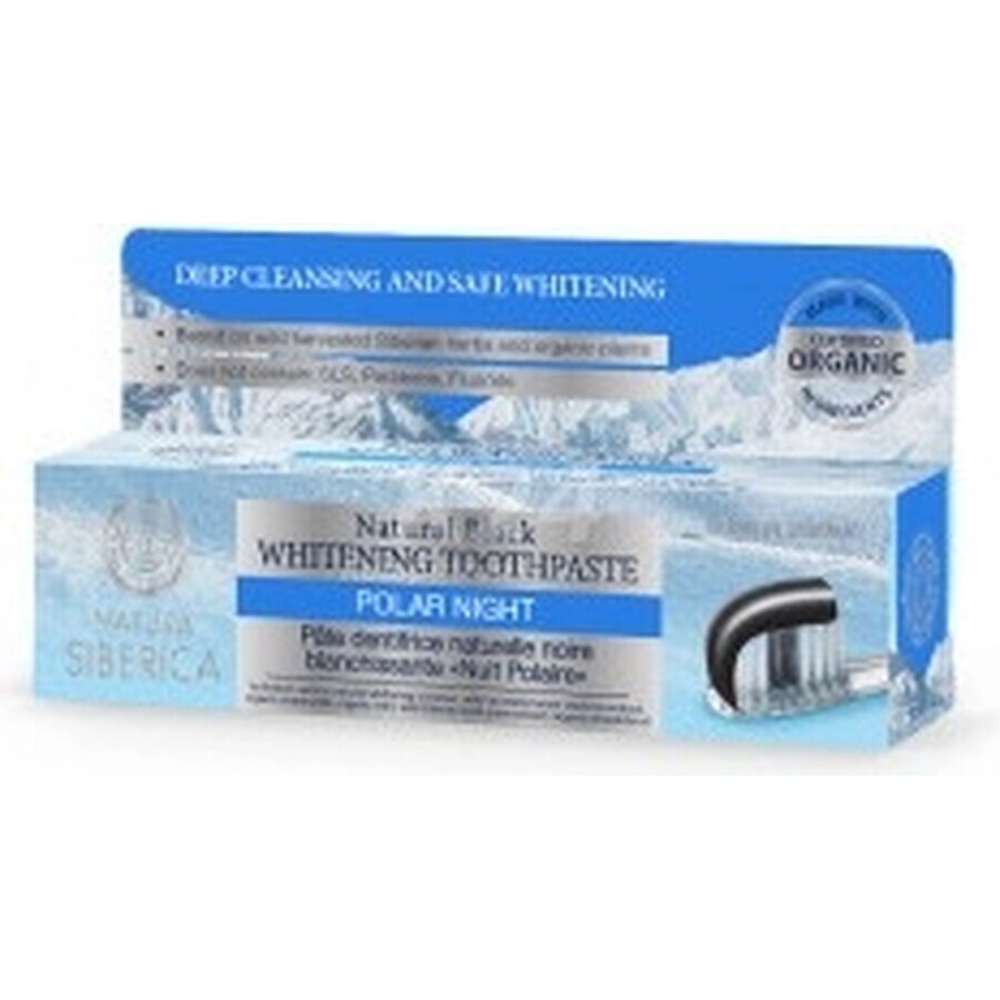 Natura Siberica dentifricio sbiancante nero "Polar Night" 1×100 g, dentifricio