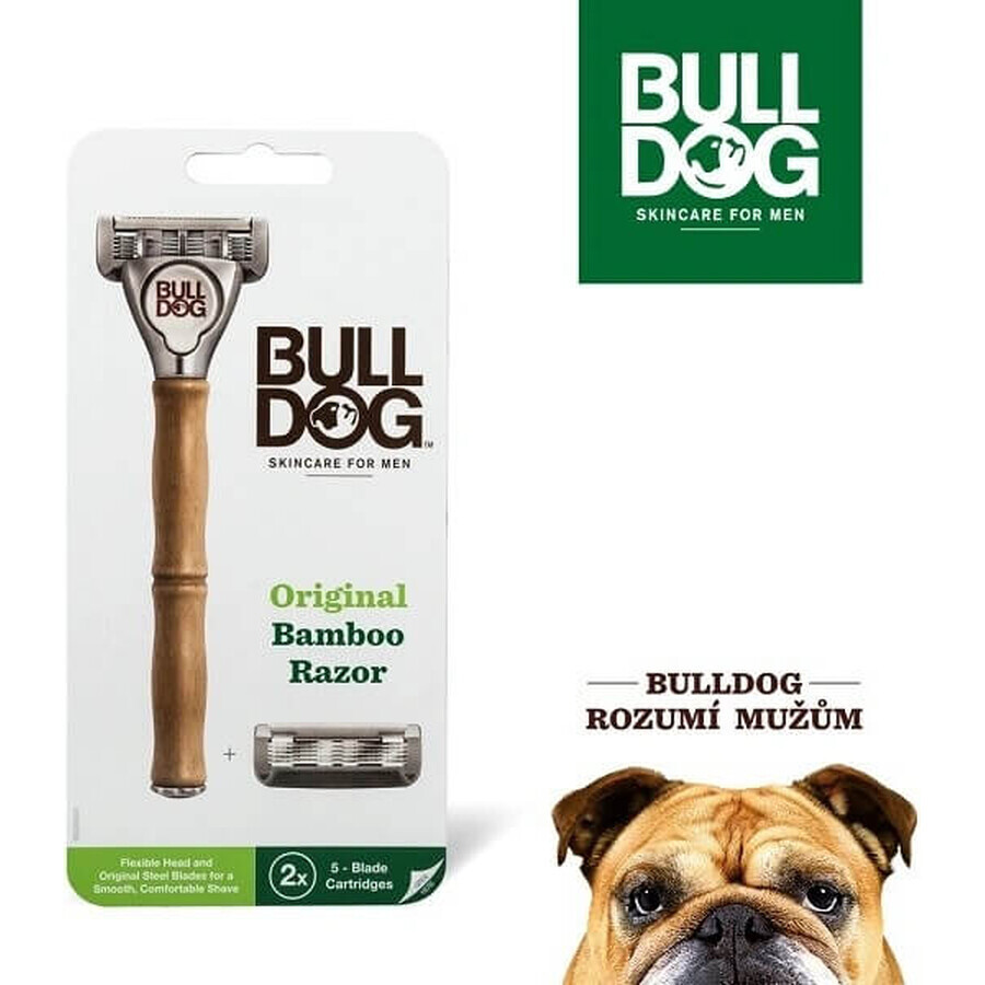 Rasoio Bulldog Bulldog Original Bamboo + 2 testine di ricambio Set 1×1, rasoio + 2 testine di ricambio