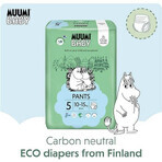 Muumi Baby Pants 5 Maxi+ 10-15 kg, monthly pack of eco diaper pants 1×114pcs, eco diaper pants