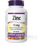 WEBBER NATURALS Zinc 15 mg 1×90 tbl, complemento alimenticio