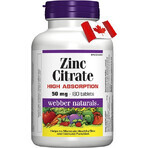 WEBBER NATURALS Zinc 15 mg 1×90 tbl, complemento alimenticio