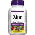 WEBBER NATURALS Zinc 15 mg 1×90 tbl, complemento alimenticio