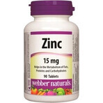 WEBBER NATURALS Zinc 15 mg 1×90 tbl, complemento alimenticio