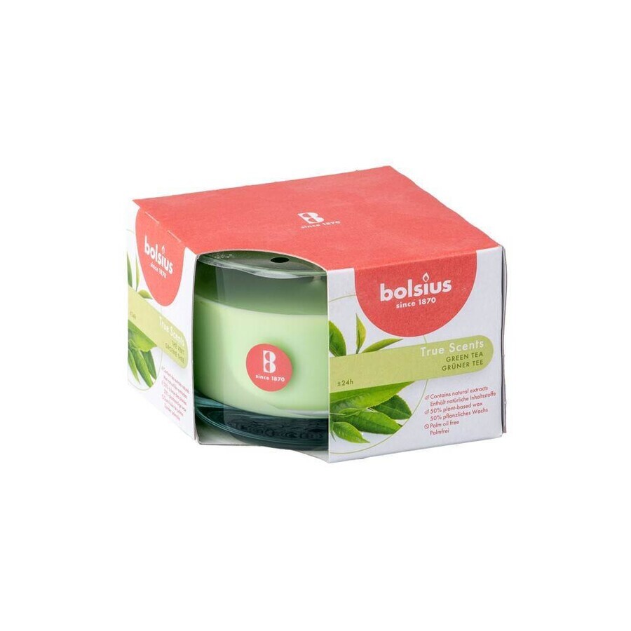 Bolsius Aromatic 2.0 Candela profumata in vetro con tè verde 1×1 pz, dimensioni 90 x 63 mm