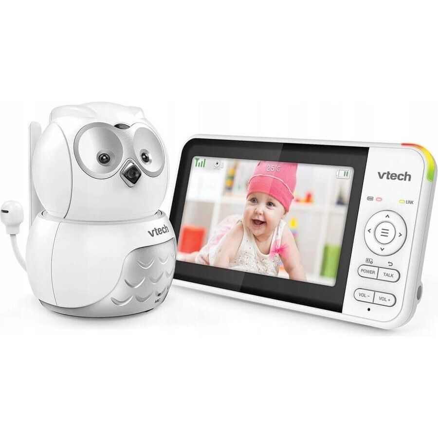 VTECH BM5550-OWL, video baby sitter Gufo con schermo da 5" e telecamera orientabile 1×1, baby sitter