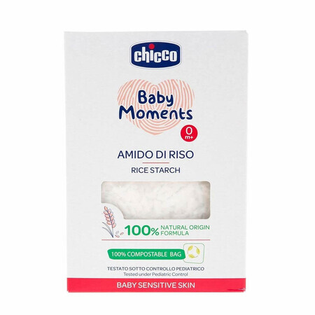 Baby Moments Sensitive dermatológico almidón de arroz para el baño, 250 gramos, +0 meses, Chicco