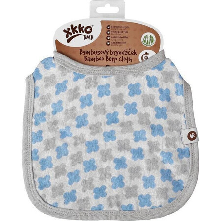 XKKO Bavaglino in bambù Scandinavian Baby Baby Blue Cross 1×1 pz.