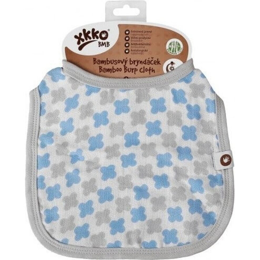 XKKO Bavaglino in bambù Scandinavian Baby Baby Blue Cross 1×1 pz.